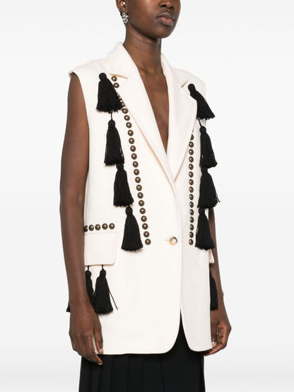 Studded wool vest