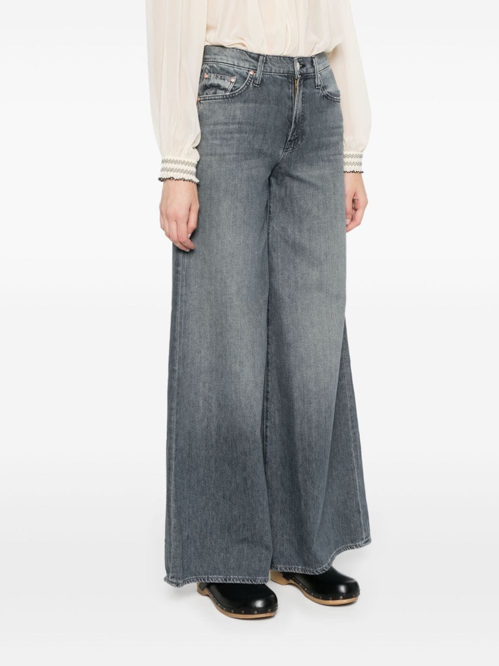 Wide leg denim jeans