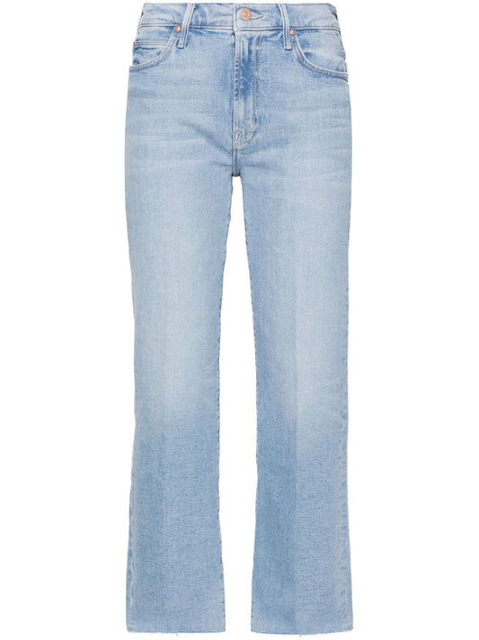 Denim straight leg cropped jeans