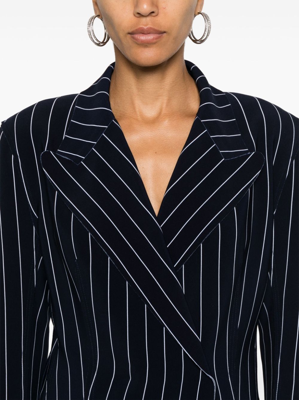 Pinstriped double-breasted jacket