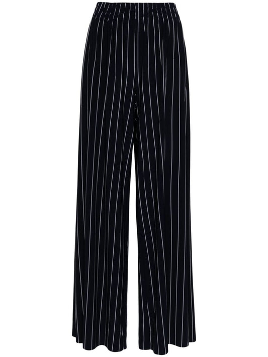 Pinstripe flared trousers