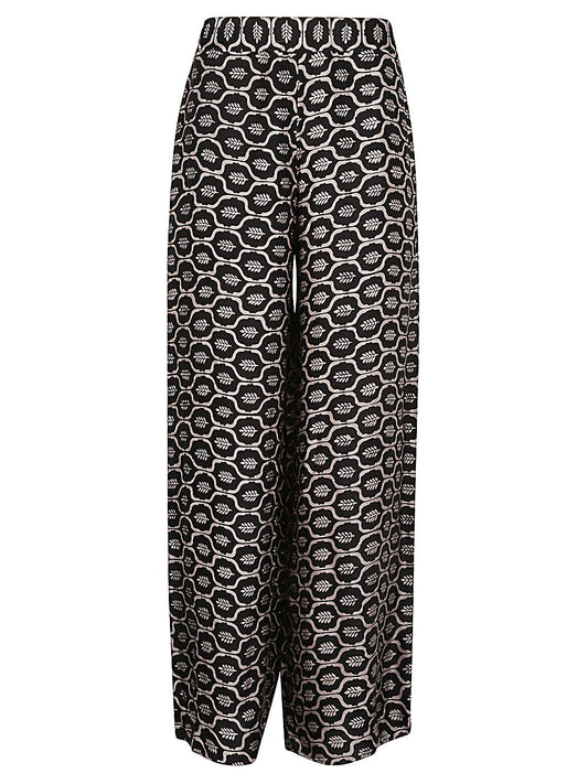 Printed silk trousers