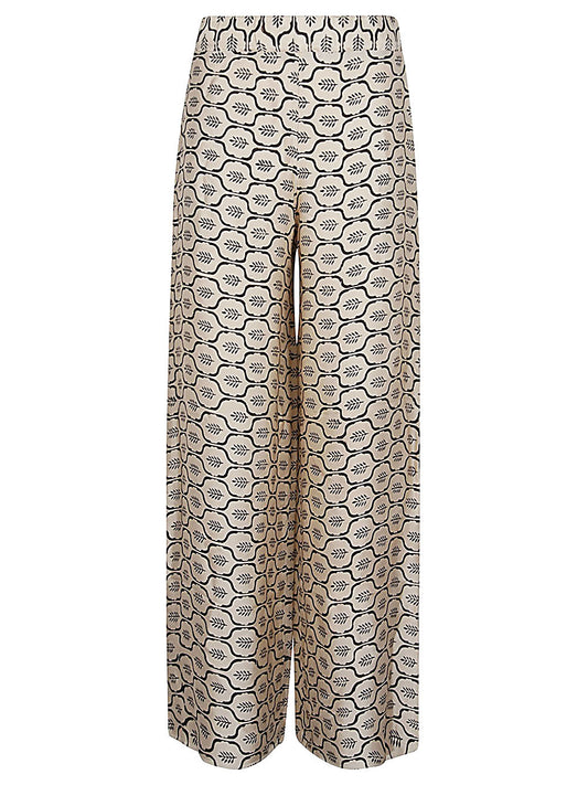 Printed silk trousers