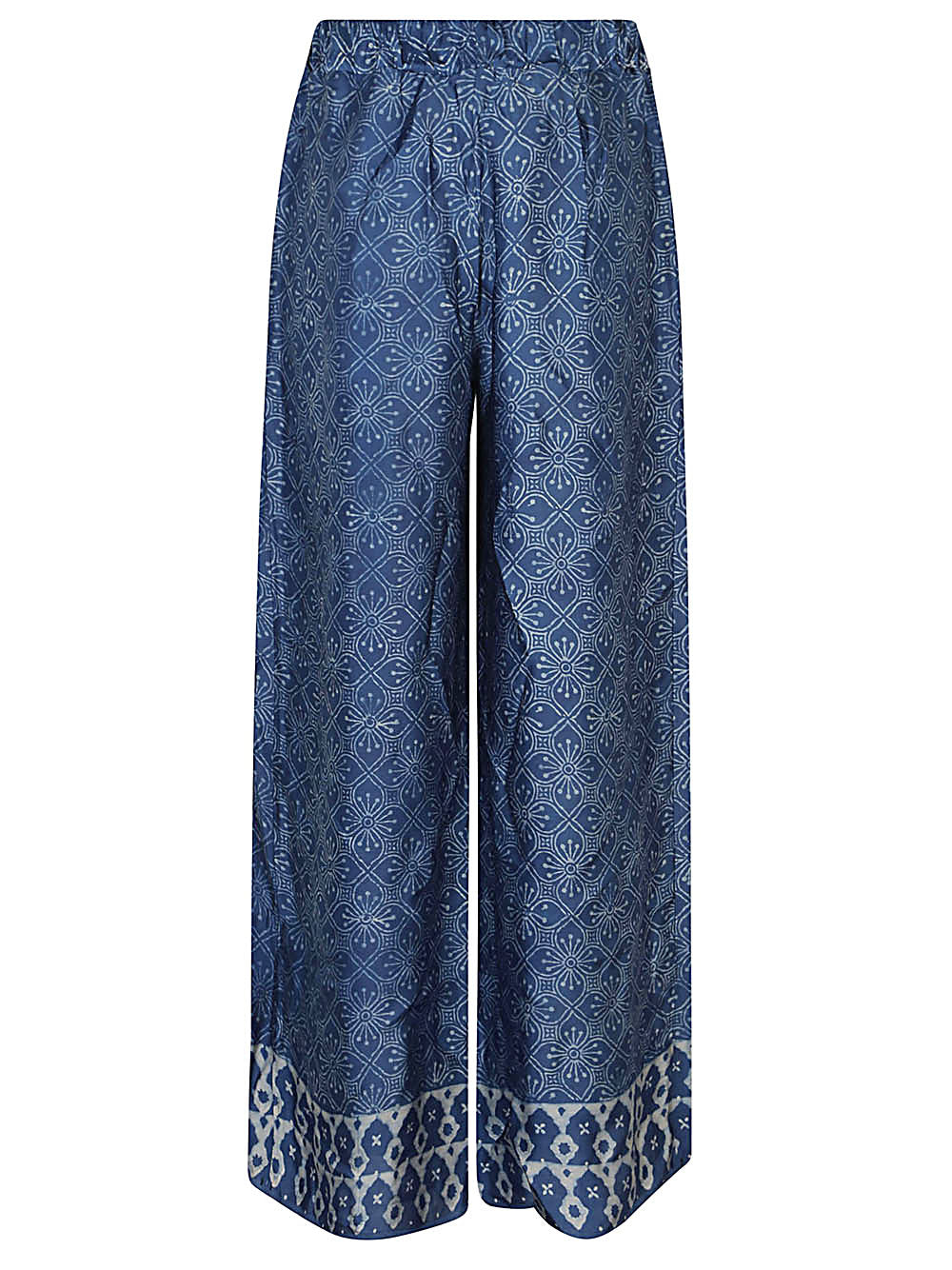 Printed silk trousers