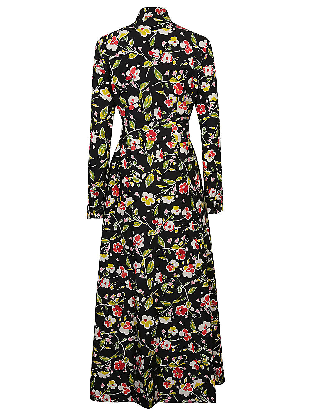 Flower print silk dress