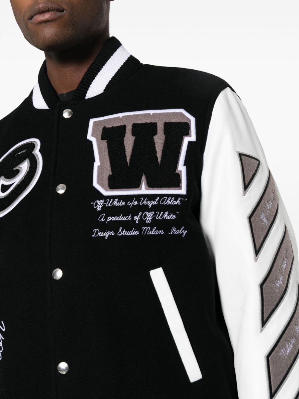 Leather varsity jacket