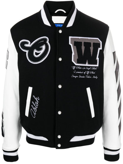 Leather varsity jacket