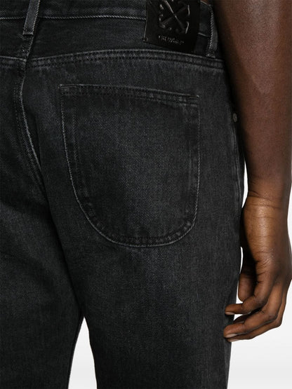 Tapered denim jeans