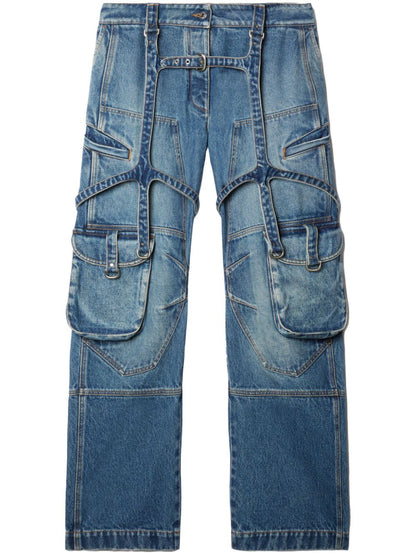 Cargo denim jeans