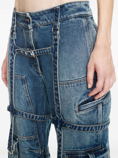 Cargo denim jeans