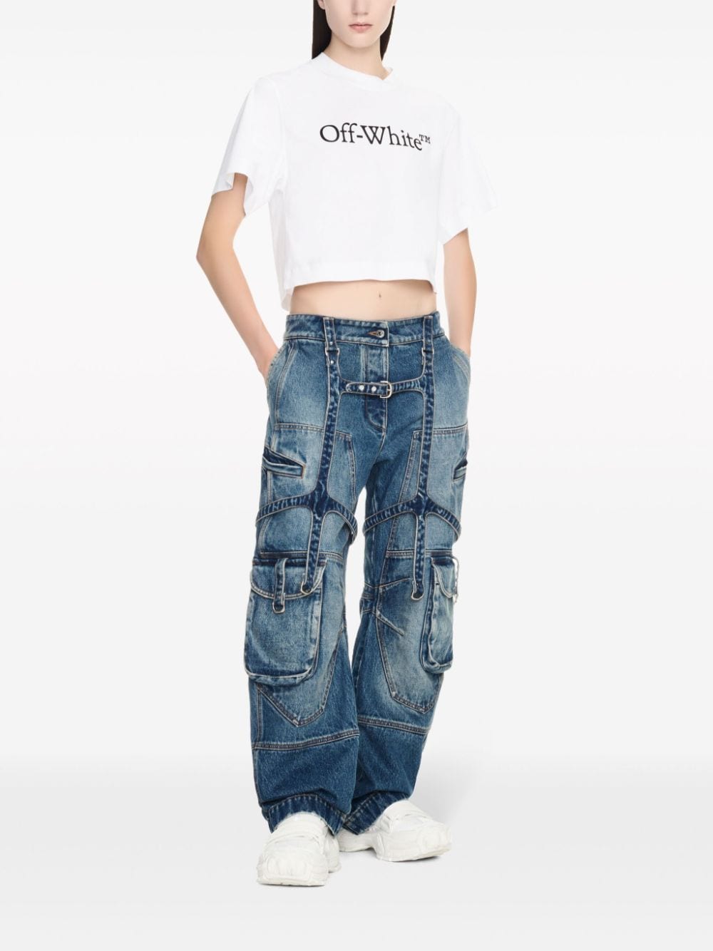 Cargo denim jeans