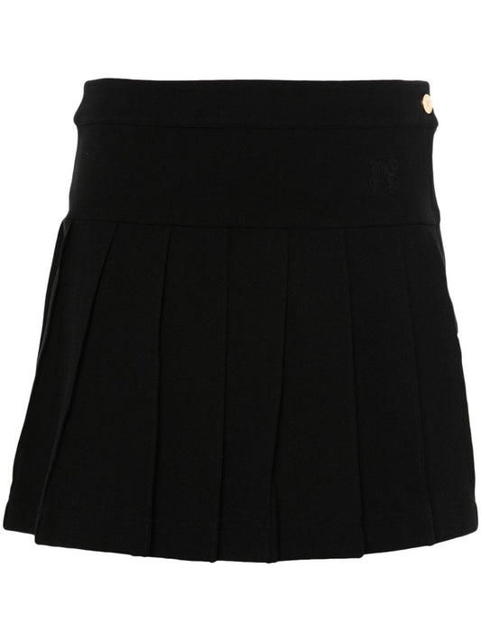 Monogram pleated skirt