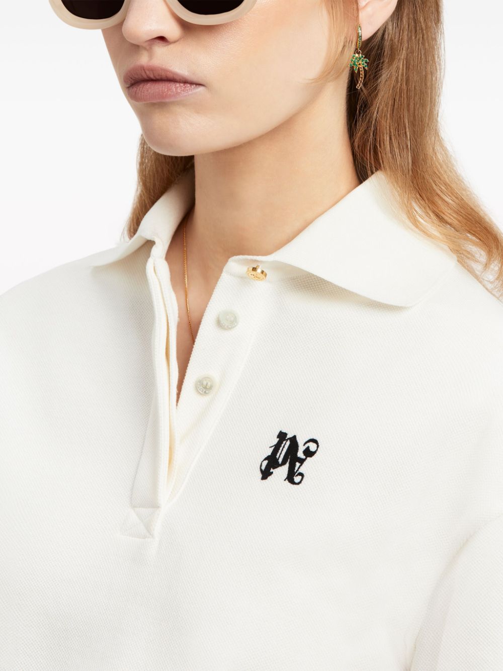 Monogram cropped polo shirt