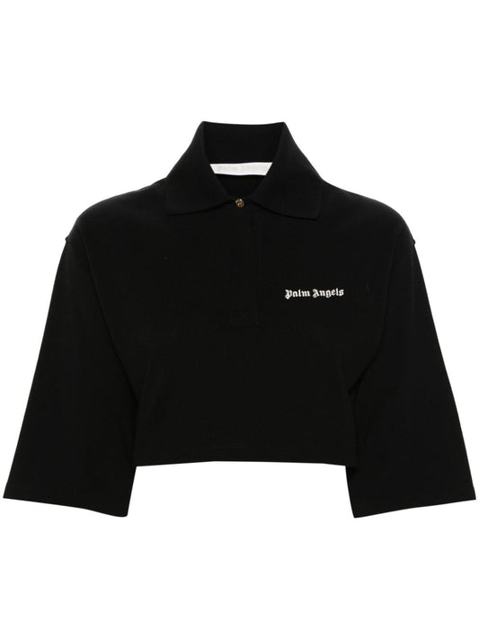 Logo cropped polo shirt