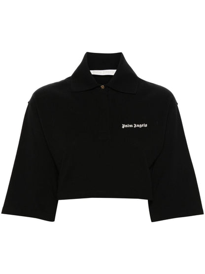 Logo cropped polo shirt