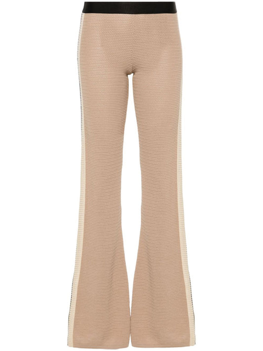 Logo tape knitted trousers