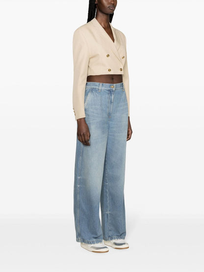 Wide leg denim jeans