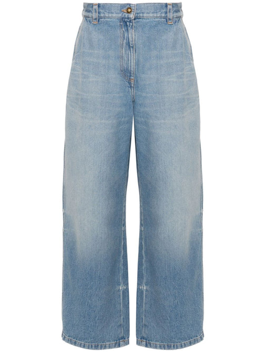 Wide leg denim jeans