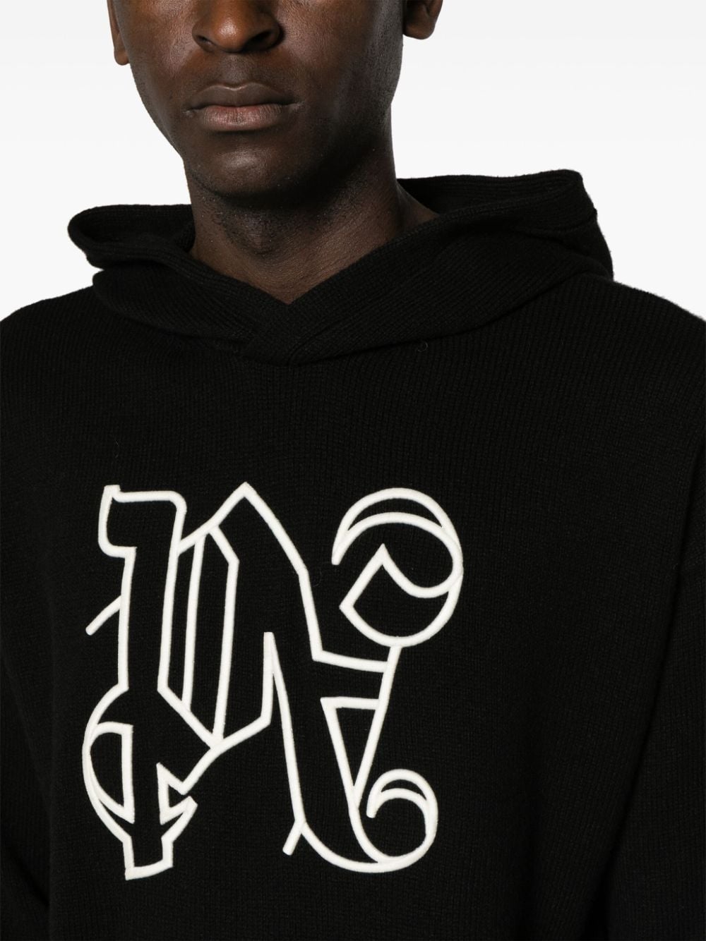 Logo wool blend hooded sweater