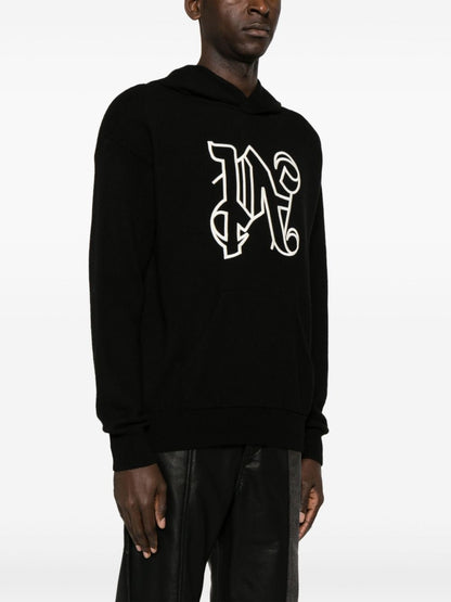 Logo wool blend hooded sweater