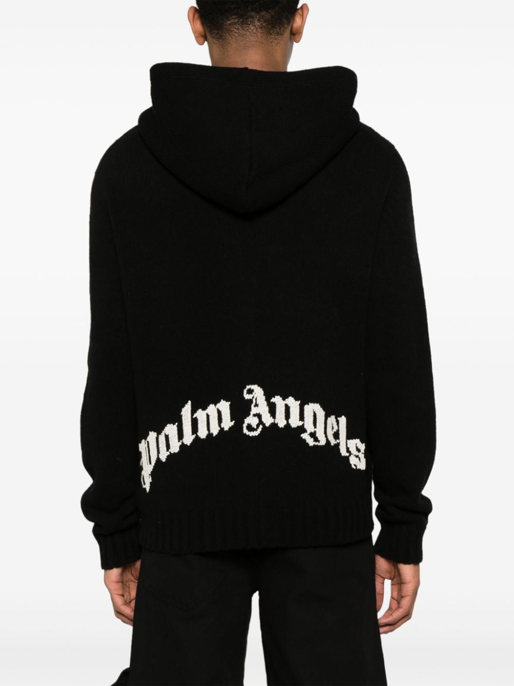 Logo wool blend hooded sweater