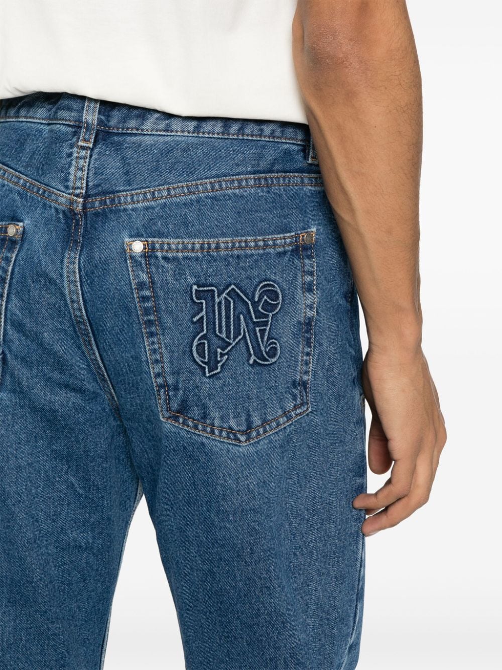 Monogram denim jeans