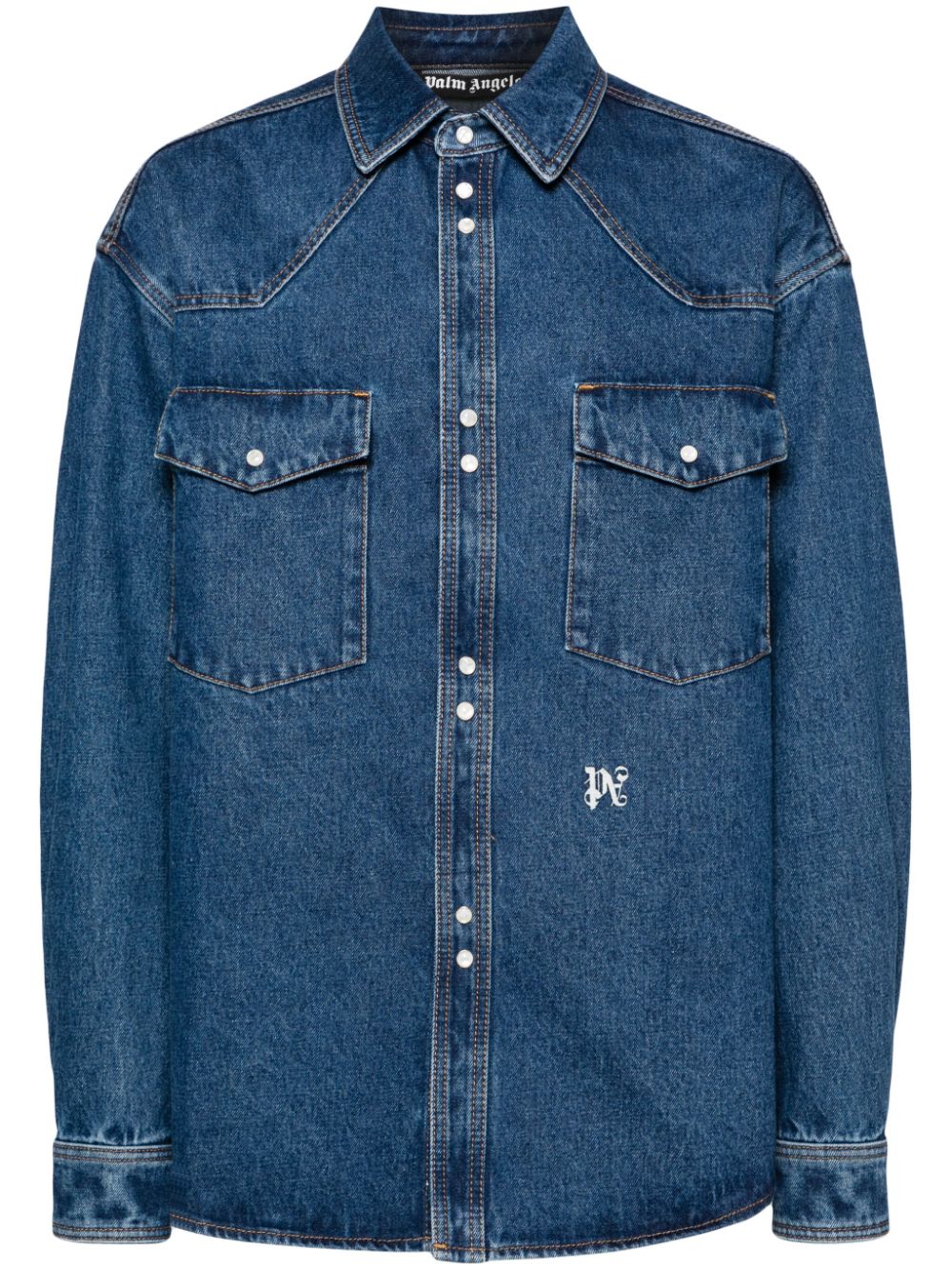 Monogram denim shirt