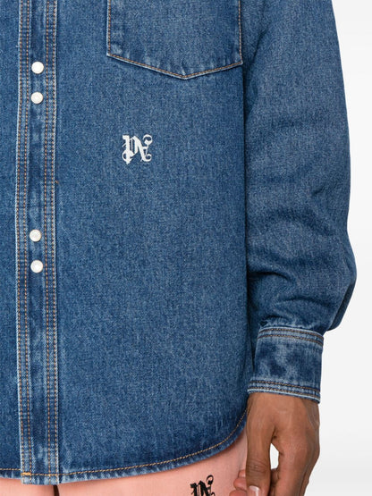 Monogram denim shirt