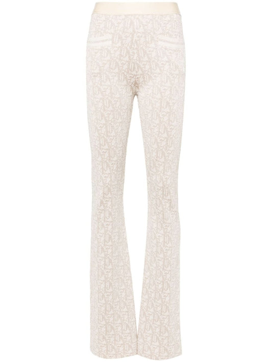 Monogram jacquard knit trousers