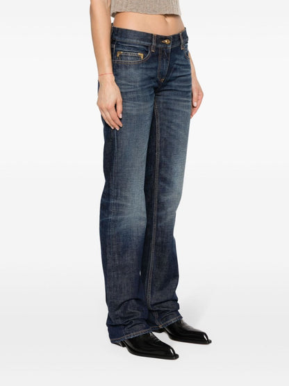 Straight leg denim jeans