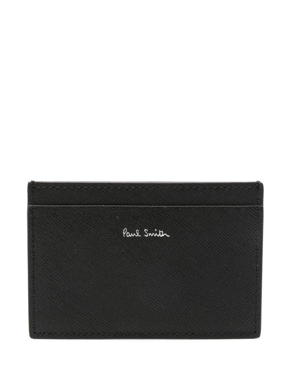 Logo leather credit card case