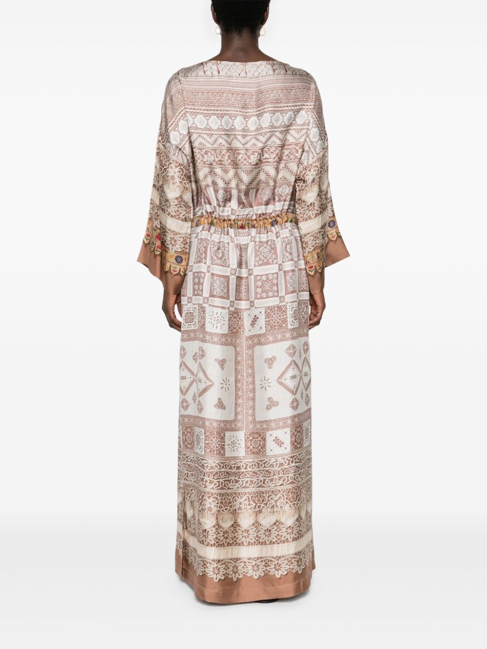 Printed silk long dress