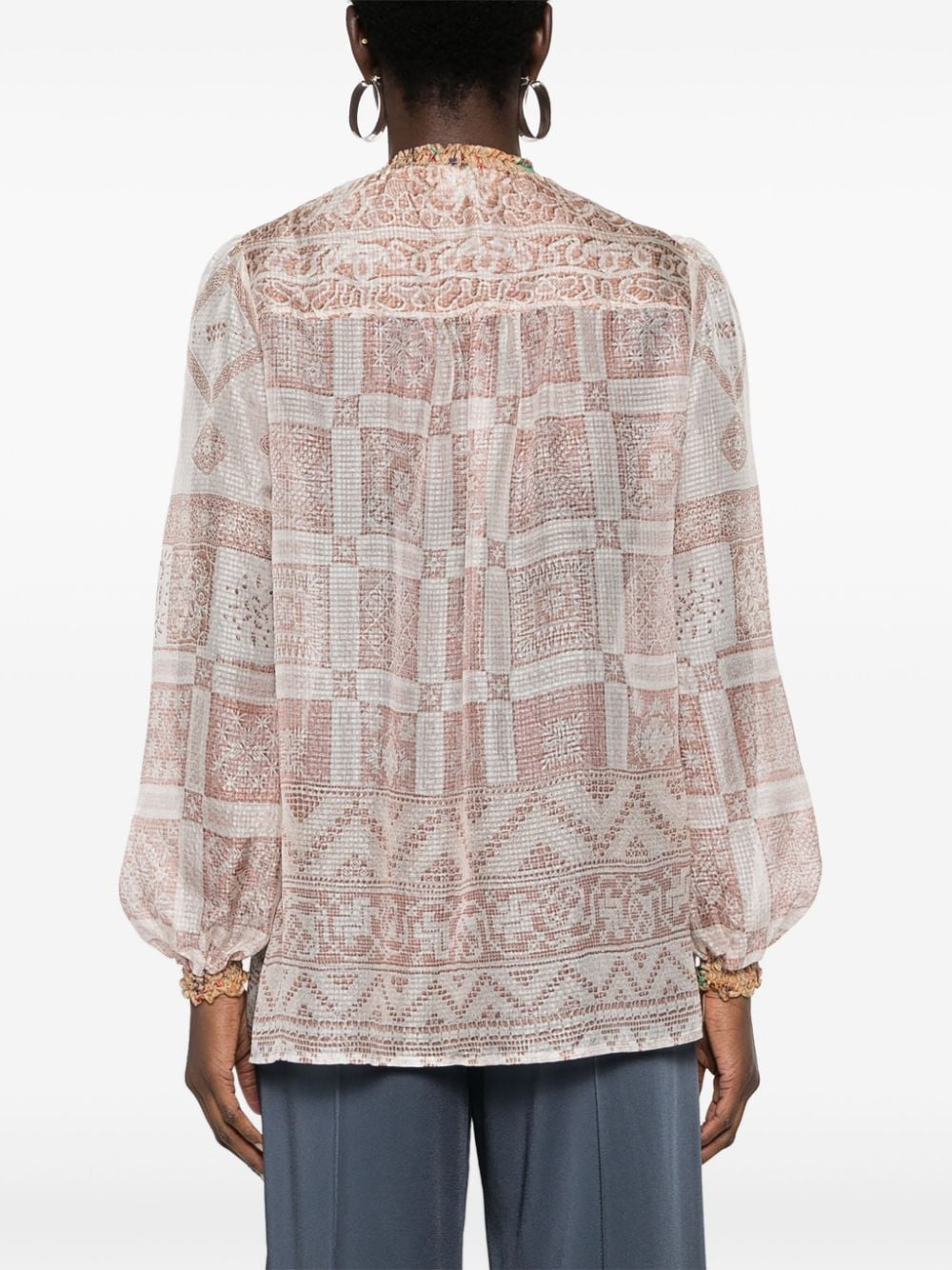 Printed silk shirt