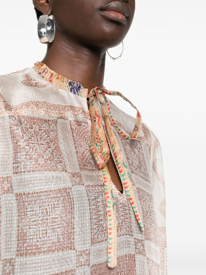 Printed silk shirt