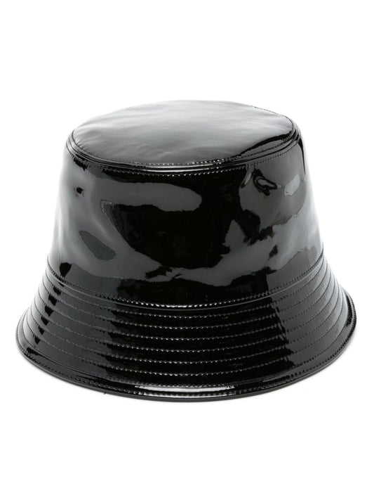 Shiny leather bucket hat