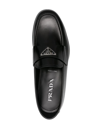 Brushed leather loafers