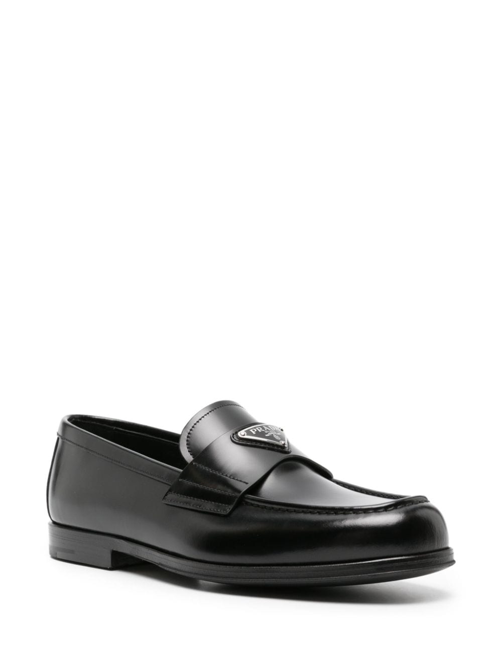 Brushed leather loafers