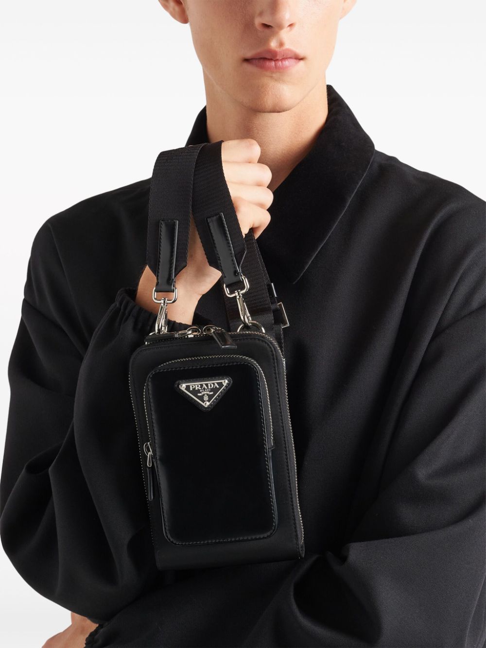 Logo leather phone holder