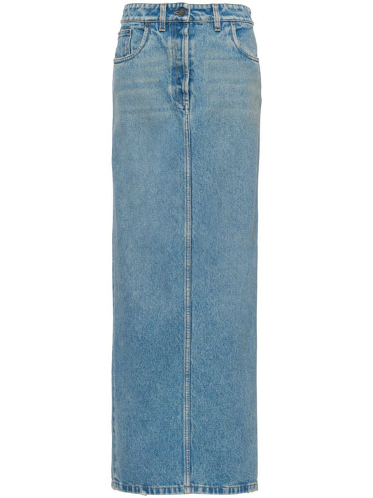 Denim long skirt