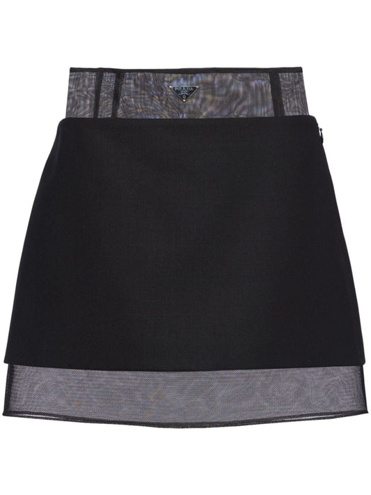 Wool mini skirt