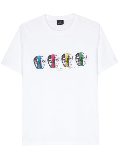 Faces print cotton t-shirt