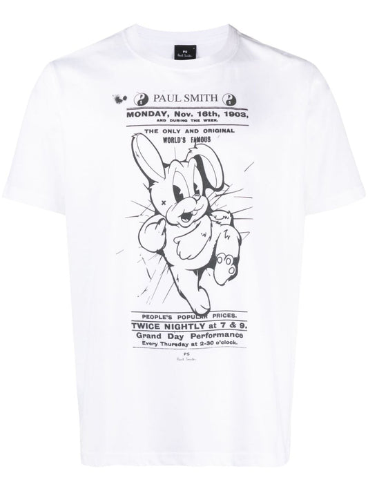 Rabbit poster print cotton t-shirt