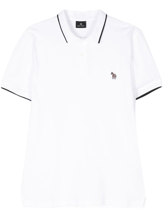 Zebra logo cotton polo shirt