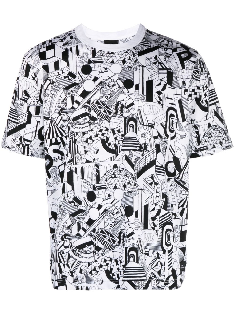 Industrial print cotton t-shirt