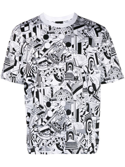 Industrial print cotton t-shirt