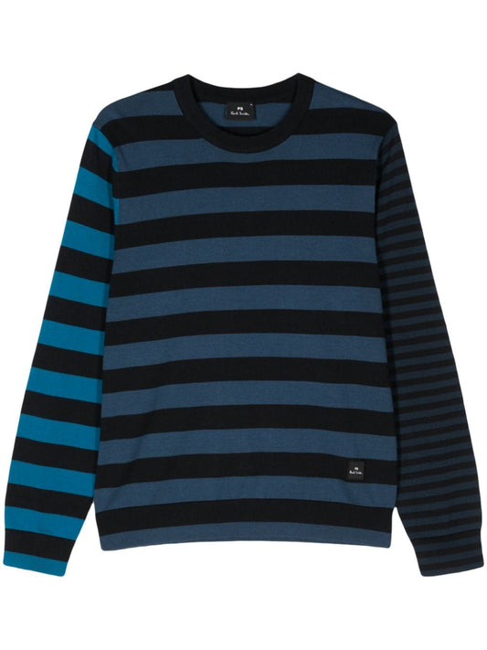 Striped cotton crewneck sweater