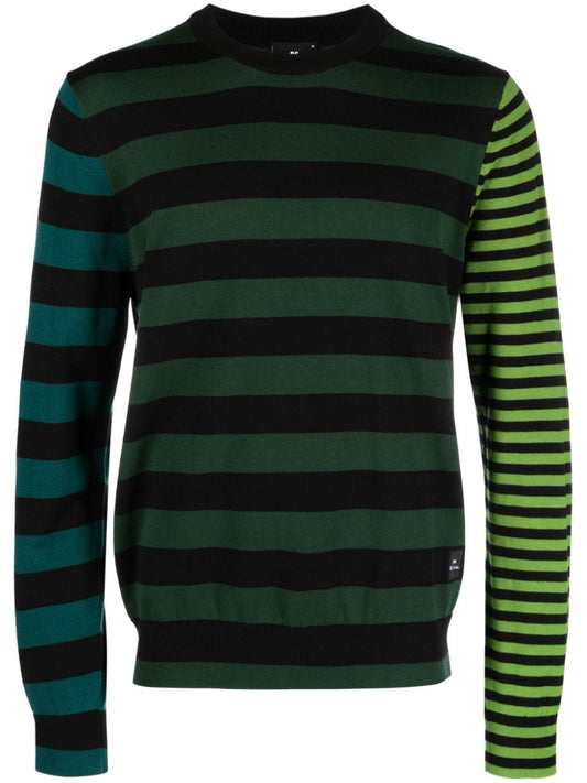 Striped cotton crewneck sweater