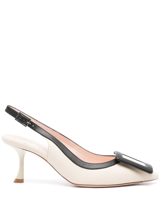 Viv in the city leather slingback pumps