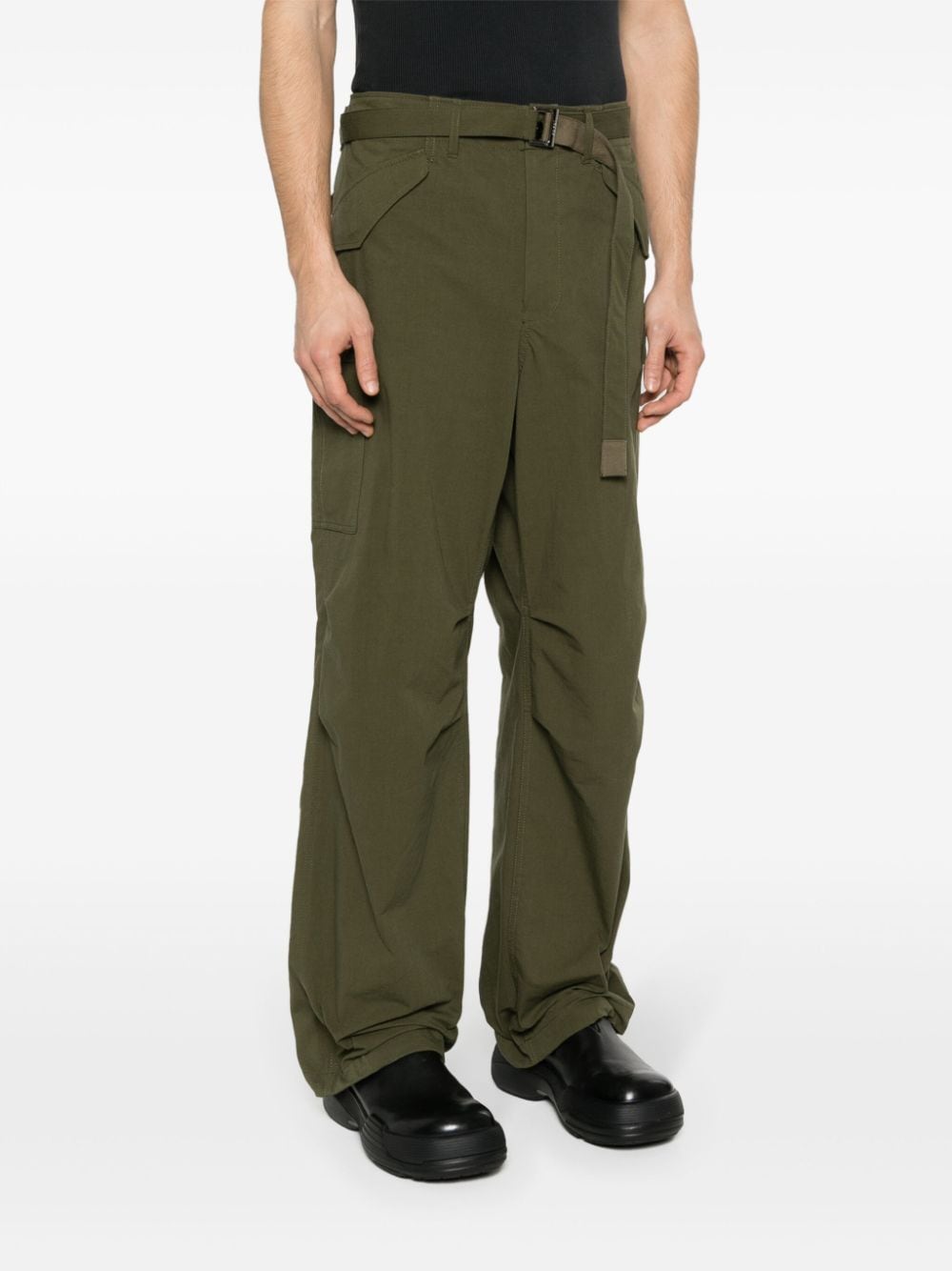 Cotton and nylon blend cargo trousers