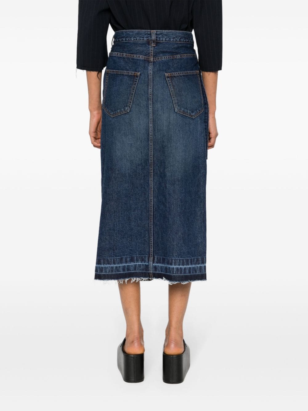 Denim long skirt